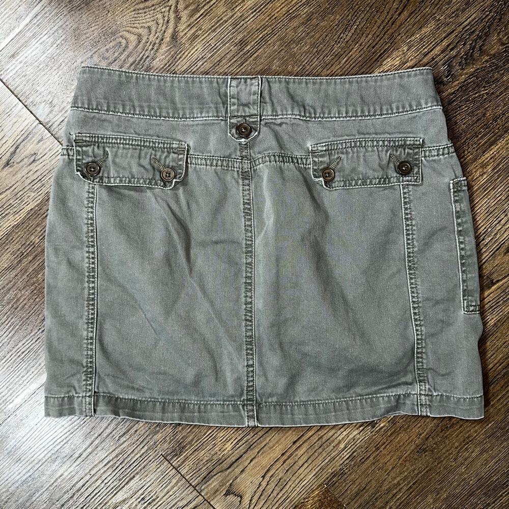 Vtg 90s Y2k L.E.I. Olive Green Cargo Mini Skirt 9 - Picture 3 of 7